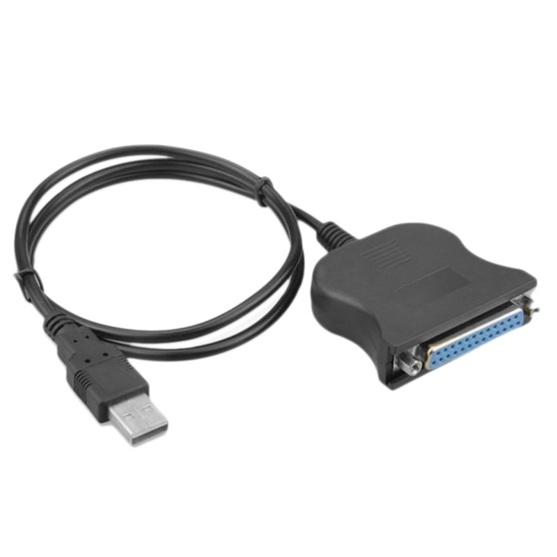 Durable Black 25-Pin Printer USB Adapter Cable 1.8M Suitable