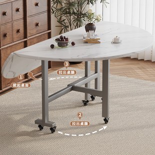 折叠桌子餐桌家用大圆桌圆形仿岩板10人12人圆桌农村聚餐吃饭台面