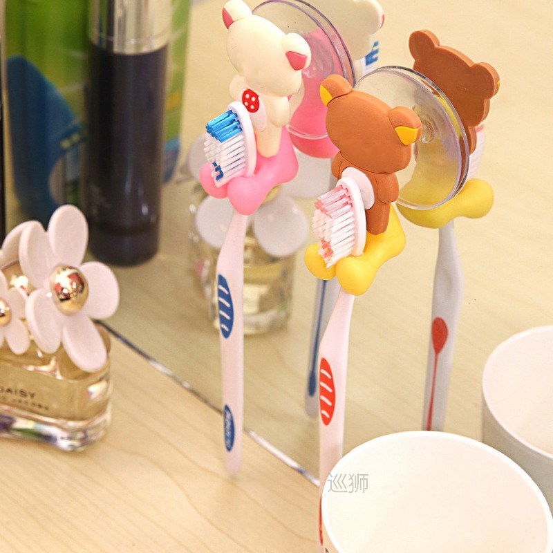 1pcs Multifunctional Cute Cartoon Animal Suction Cup Toothbr