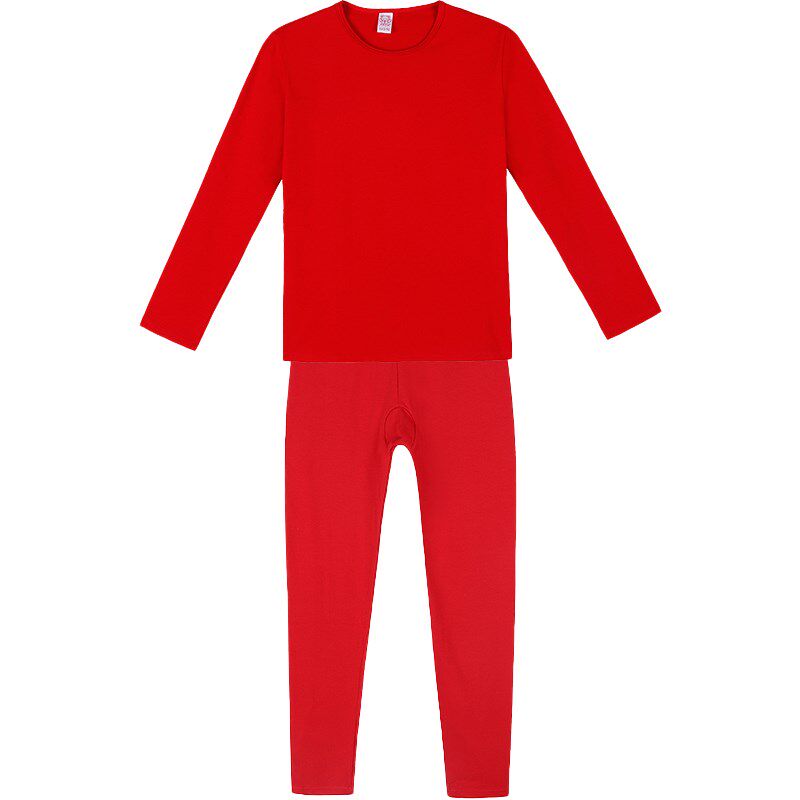 女大童本命年红内衣套装12岁女孩红色秋衣秋裤儿童大红两件套