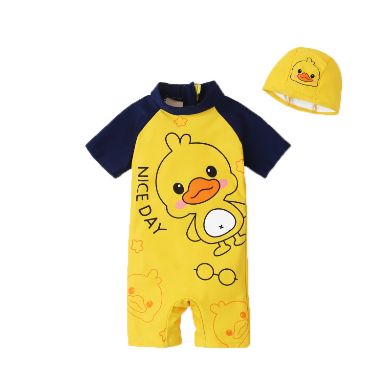 1-3岁2儿童泳衣连体男童速干泳衣游泳衣婴儿宝宝Q泳装中小童男孩4