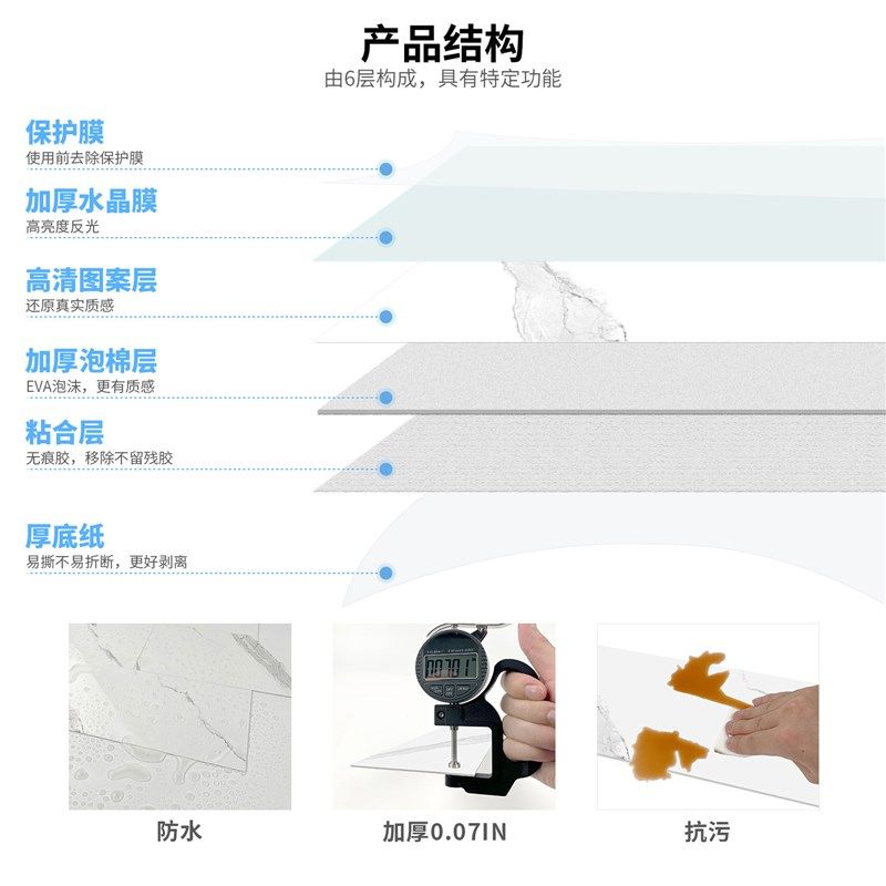 大理石瓷砖贴墙面装饰厨房浴室防水防油墙纸自粘加厚防撞泡棉墙贴,家居饰品,文化墙贴,淘宝优惠券,粉丝福利购,淘宝优惠卷