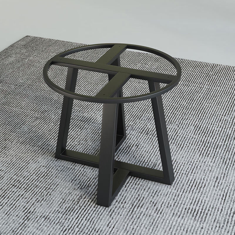 金属大理石圆桌腿支架岩板茶几会议圆形桌脚支T撑架餐桌架底座