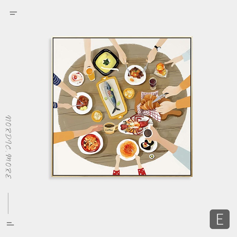 北欧餐厅装饰画创意饭厅挂画墙面现代简约人物情侣厨房壁画小户型图片