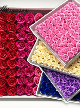 81Pcs/lot Rose Bath Body Flower Floral Soap Scented Rose Flo