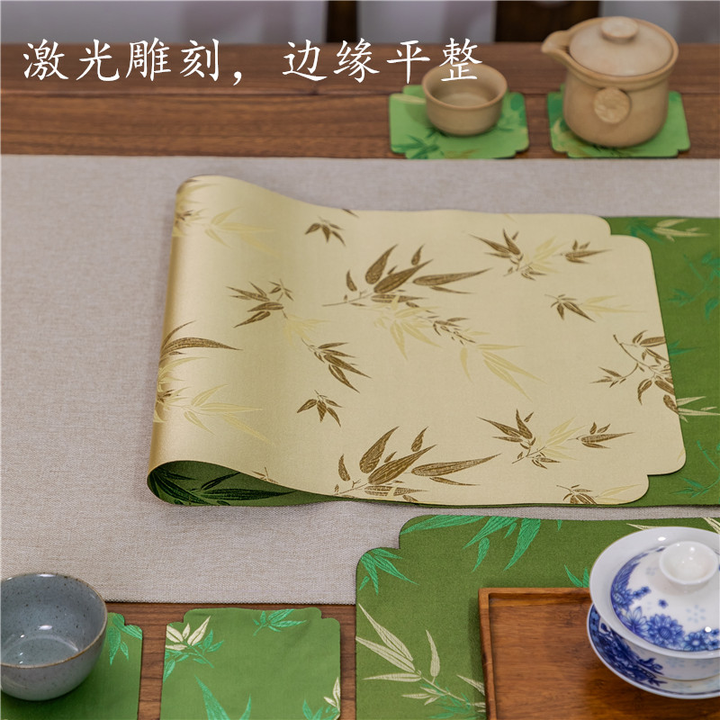 织锦茶席禅意茶垫双面防水桌旗新中式茶旗茶几垫中国风乾泡席布艺