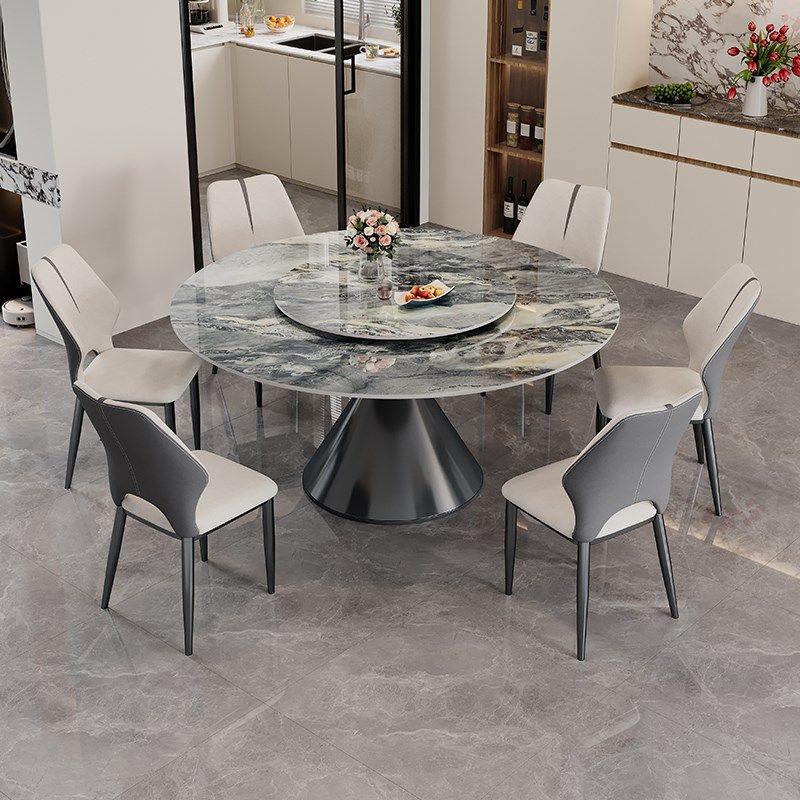 岩板餐桌椅2024新款意式极简轻者高级感现代简约圆形饭桌别墅家用,住宅家具,岩板餐桌,淘宝优惠券,粉丝福利购,淘宝优惠卷
