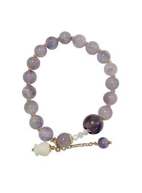 紫水晶铃兰花串珠手链女士2024新款高级感手饰森系夏天小清新手串