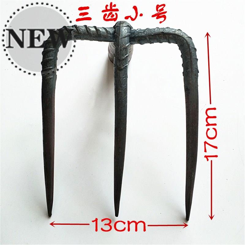 三齿i四齿铁耙耙k子抓钩草耙泥耙刨地耙翻地农用耙木柄松土农具