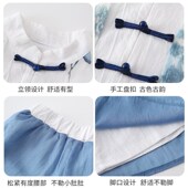 中国风儿童唐装 短袖 套装 新中式 薄款 夏季 宝宝古装 汉服男童2024新款