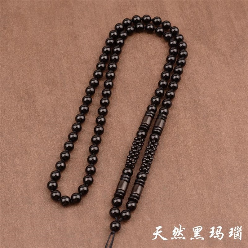 工厂销黑曜石吊坠挂绳玛瑙珠链手工编织项链绳挂坠翡X翠玉佩男女
