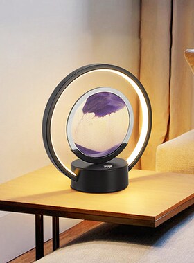创意流沙画摆件客厅3D流沙台灯居家流沙画台灯P充电沙画灯流沙礼
