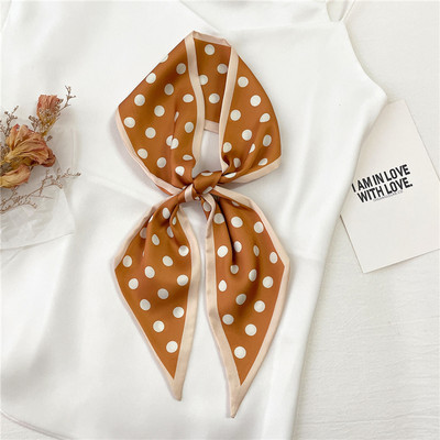 新品Women Silk Satin Hair Bands Scarf Skinny Neck Tie Print