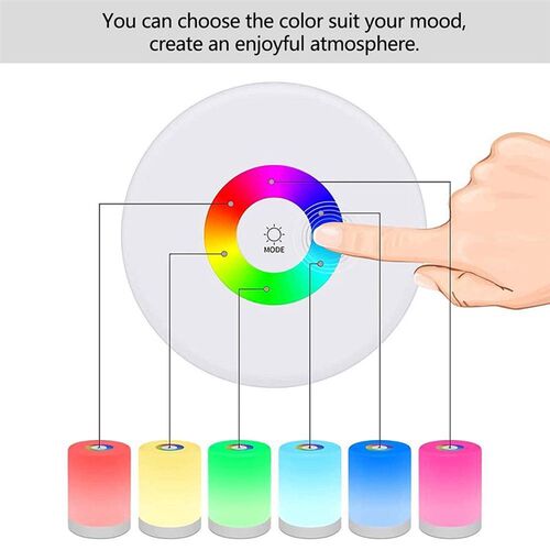 Table-Lamp Charging-Night-Light Touch-Control Bedside Color