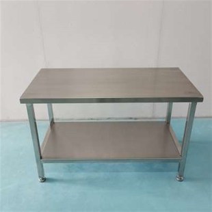 加厚不锈钢双层工作台打包台操作台304双层桌子实验室平板桌定制