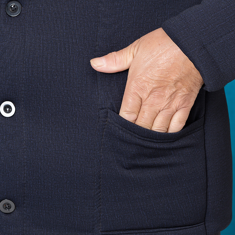 70-8b0岁老爷爷套装男中老年棉衣棉裤老人内穿冬季保暖棉服爷爷装