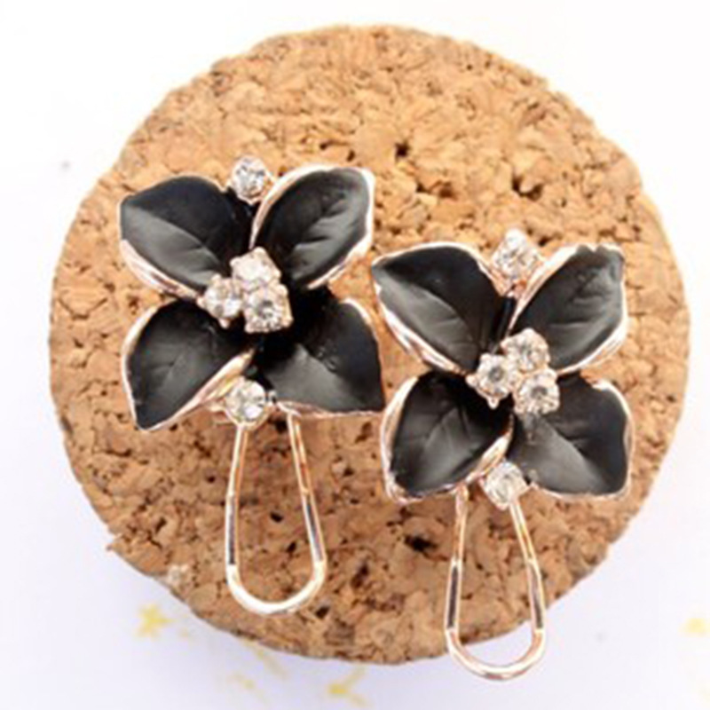 推荐students' camellia stud earrings women's fashion ear cli