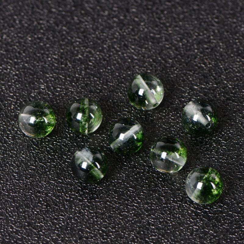 绿色水晶隔珠配件爆花晶散珠diy手工串珠绿绿色幽灵圆珠子新款