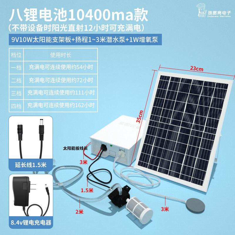 小众高货鱼塘专用太阳能循环水帮浦鱼缸鱼池增氧假山流水泵抽水神