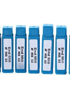 7Pcs/11Pcs Milling Cutters 4-Flute Titanium Coated HSS End M