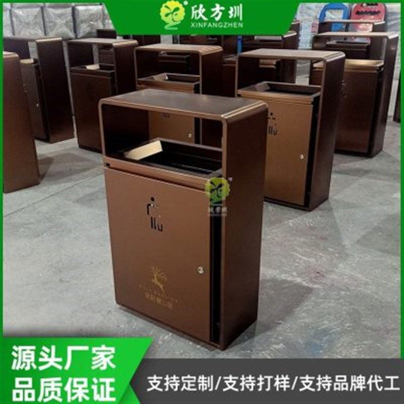 龙岗区欣方圳商业步行街不锈钢垃圾桶小区公园亭简约金属果皮箱