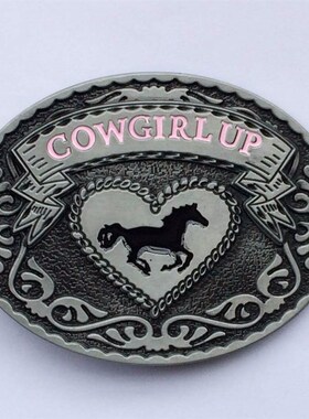 Cowgirl p Running Horse Western Belt Buckle