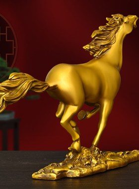 纯铜十二生肖马马到成功马摆件家居玄关装饰品黄铜金马一马当先马