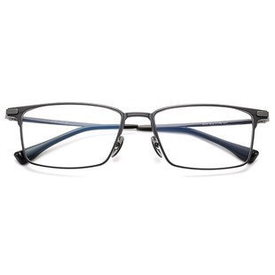 纯钛超轻近视眼镜男款黑框可以配度数网上配镜框丹阳眼镜大脸散光