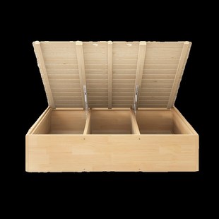 定制全实木储物床无甲醛气压高箱床原木松木双人床1.8地台榻榻米