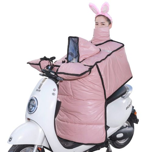 亲子款电动车挡风被冬季加绒加厚防水保暖围脖护肩电瓶车防风罩冬