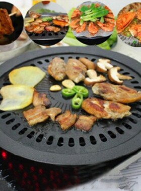 TENSKE New Arrival Round Iron Korean Style BBQ Grill Plate B