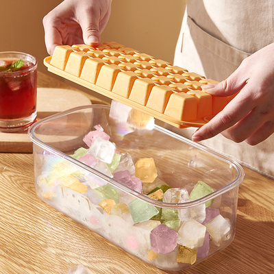 冰块模具制冰盒储冻食品级硅胶家用制作神器冰箱商用带盖按压冰格