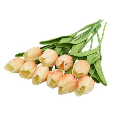 推荐.5/10Pcs Tulips Artificial Flower PU Real Touch Tulip Bo