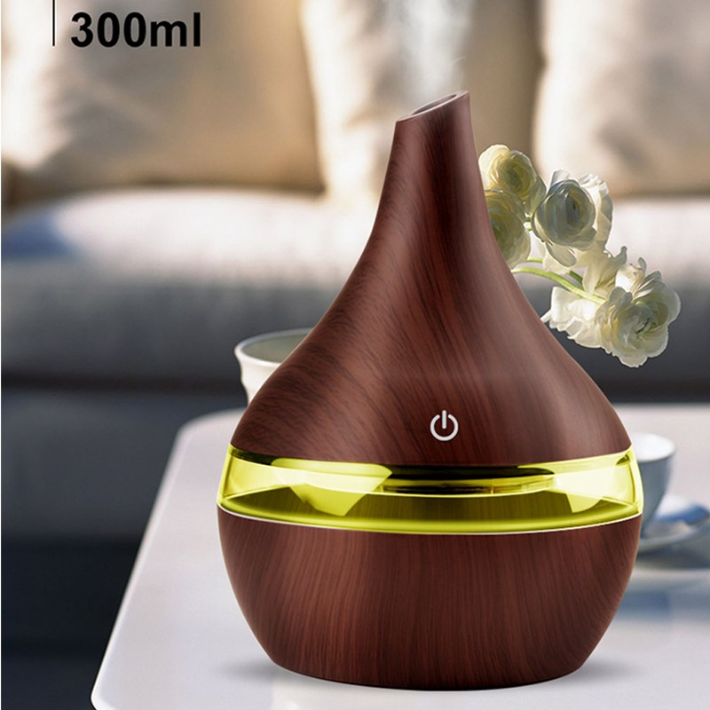 Mist-Maker Air-Diffuser Ultrasonic-Air-Humidifier Wood-Grain