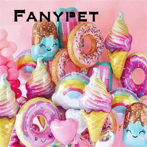 极速32Inch Donut Digital Foil Balloon Fruit Ice Cream Helium