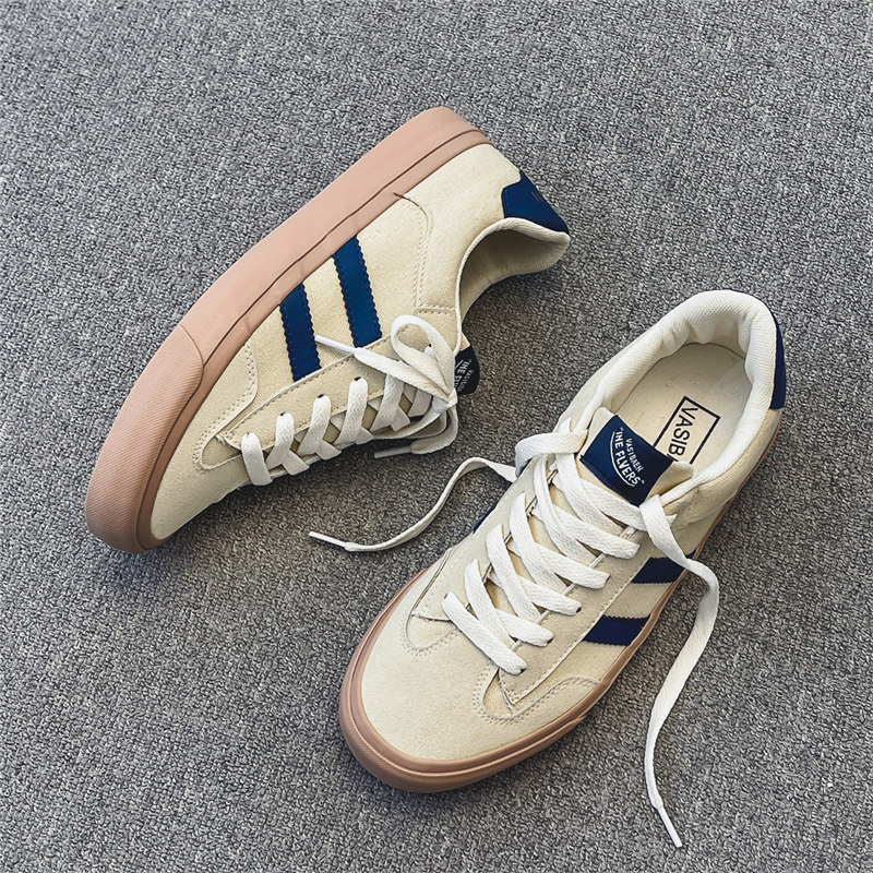 男鞋子2023新款潮低帮帆布鞋男女百搭港风夏季小众平底德训板鞋男,流行男鞋,帆布鞋,淘宝优惠券,粉丝福利购,淘宝优惠卷