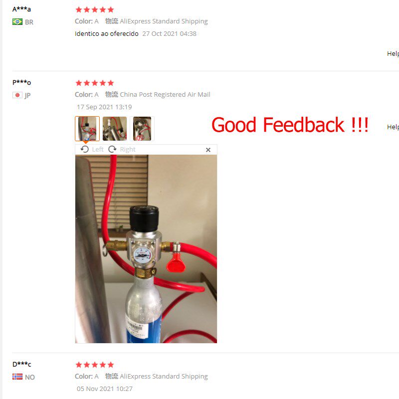 Home Brew Beer Gas Line Assembly, 5/16