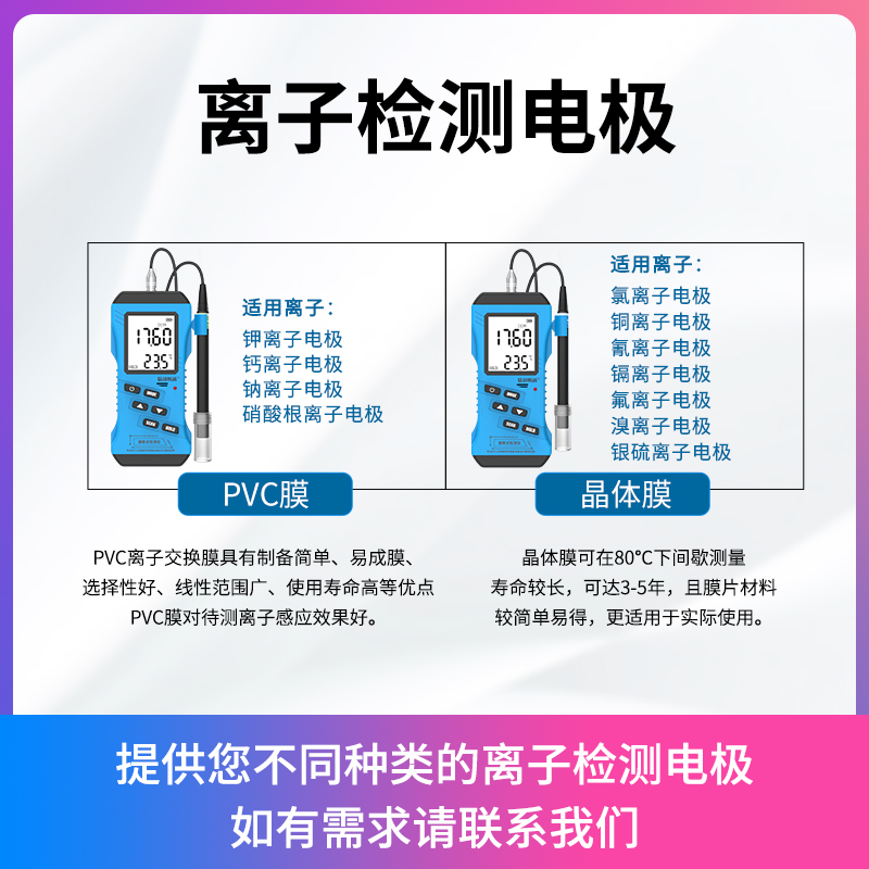 可携式离子计水质氟氯钙钾汞镉重离子检测实验室数显离子浓度计