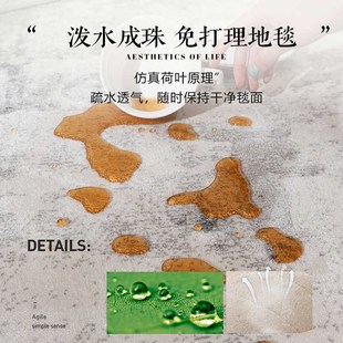 现代简约h地毯客厅茶几毯床边地垫极简轻奢防水沙发高级灰新 新品