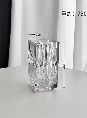 婷豫ins风迷你加厚o玻璃小花瓶玻璃透明插花客厅餐桌吧台桌面软装