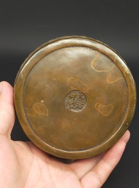 铜储物罐摆件f 纯铜仿古存钱罐摆设  招财纳福竹篓桌面装饰铜器