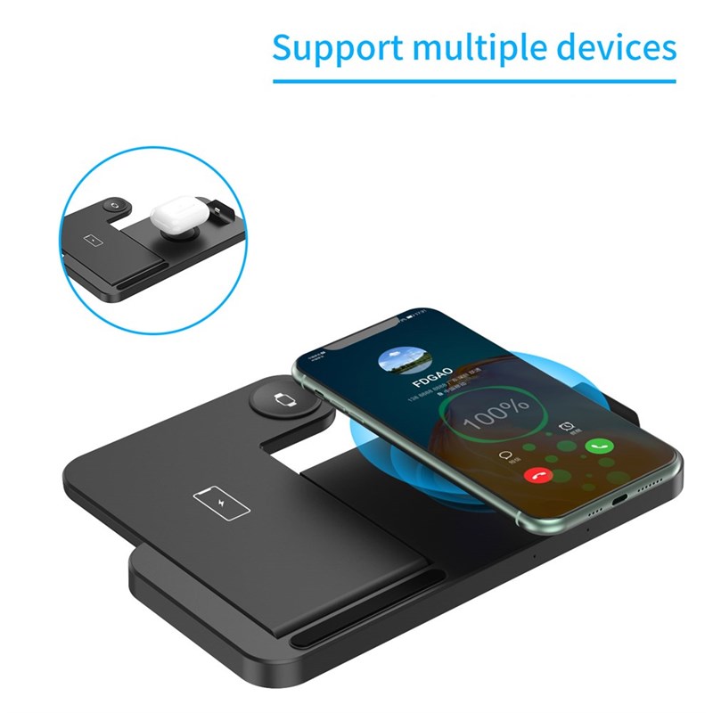 15W 4 in 1 Wireless Charger Induction Charging Stand for iPh