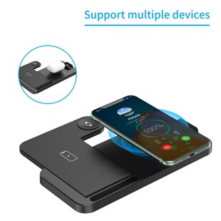 15W 4 in 1 Wireless Charger Induction Charging Stand for iPh