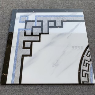 客厅地拼花瓷砖800x800新中式餐厅拼I图地砖过道玄关地毯花抛晶砖