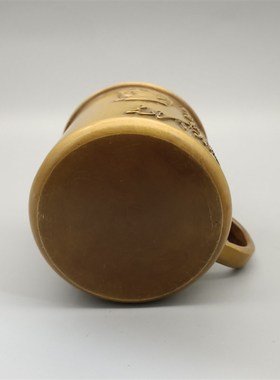 大号纪念铜茶杯茶缸纯铜复古纪念水杯带盖中式老式茶.缸家居摆件