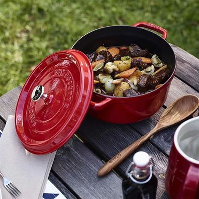 staub铸铁珐琅锅20/24cm/26cm圆形焖烧炖煮炒锅家用不粘锅电磁炉