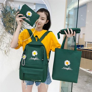 Schoolbag Set 推荐 Backpacks Women School Daisy 4Pcs Canvas