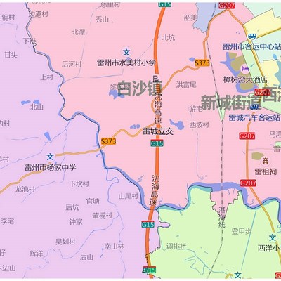 雷州市地图1.15m广东省湛江市折叠版初中学生成人书房装饰画墙贴