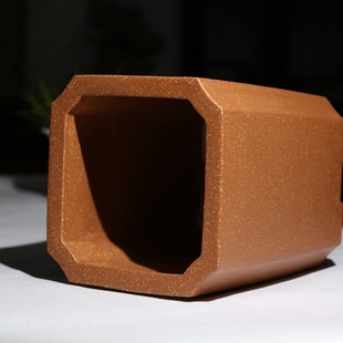 侧角四方签筒精品紫砂花盆宜兴手工小盆景盆栽多肉兰花盆翠盖荷