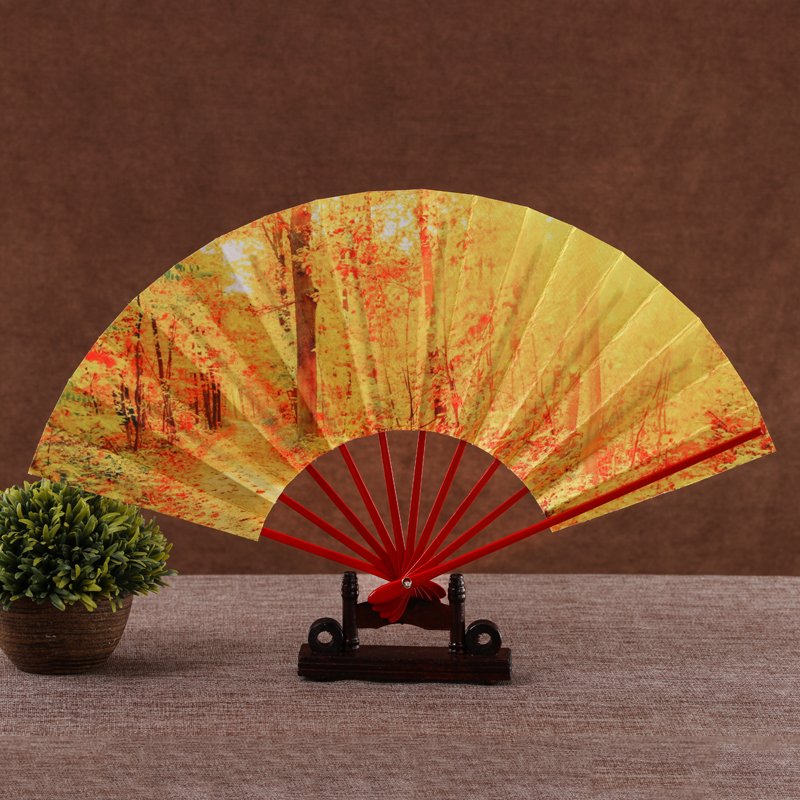 cos李贞贤同款大眼睛跳舞蹈扇子韩国折扇将进酒日式绢布十骨女式